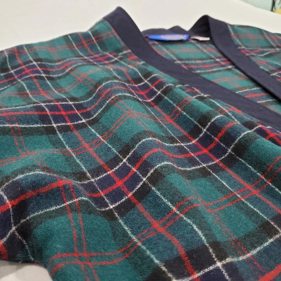 Vintage 80's Pendleton Teal Plaid Gramdpa Cardigan 100% Virgin Wool Sz M - Picture 5 of 11